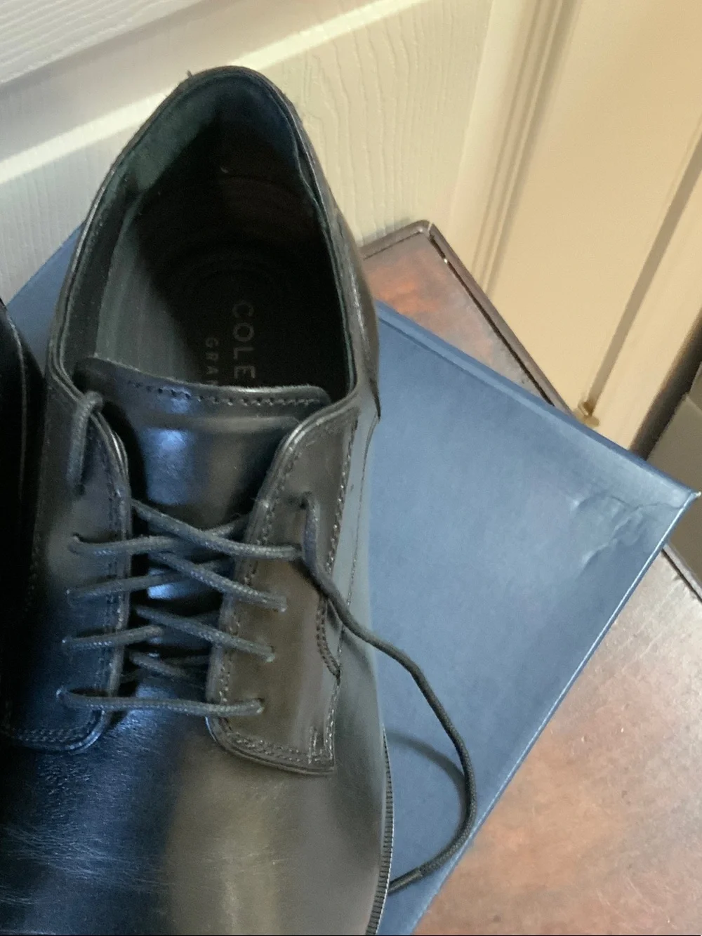 Cole Haan Black Leather Cap-Toe Oxfords. #c23770JAY GRAND CAP OX